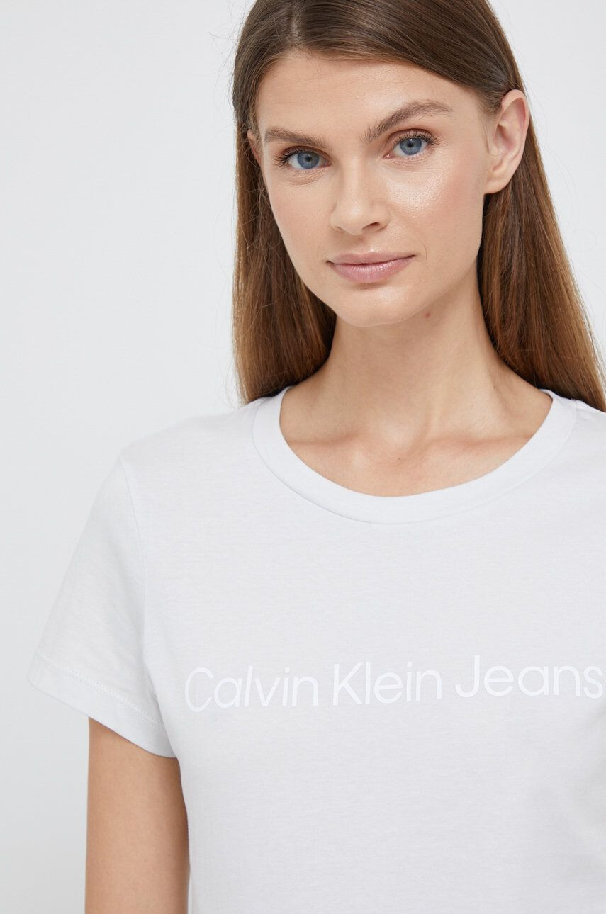 Calvin Klein Jeans pamut póló szürke - Pepit.hu