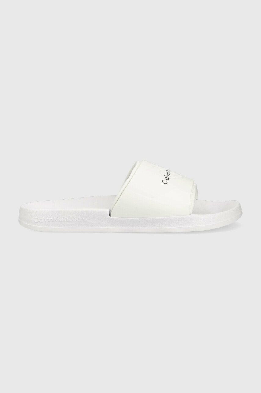 Calvin Klein Jeans papucs SLIDE MONOGRAM TPU fehér férfi - Pepit.hu