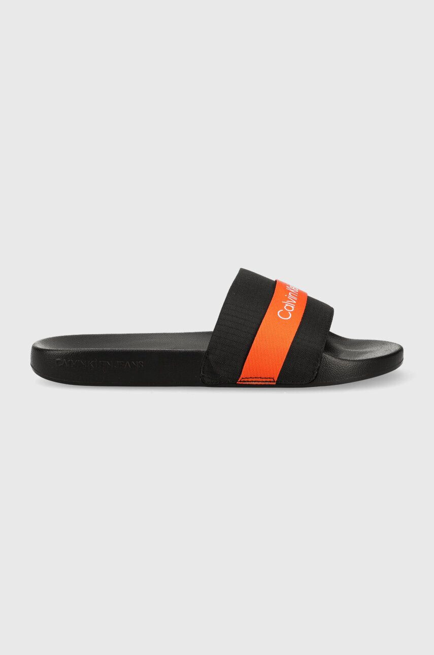 Calvin Klein Jeans papucs SLIDE WEBBING fekete férfi YM0YM00663 - Pepit.hu