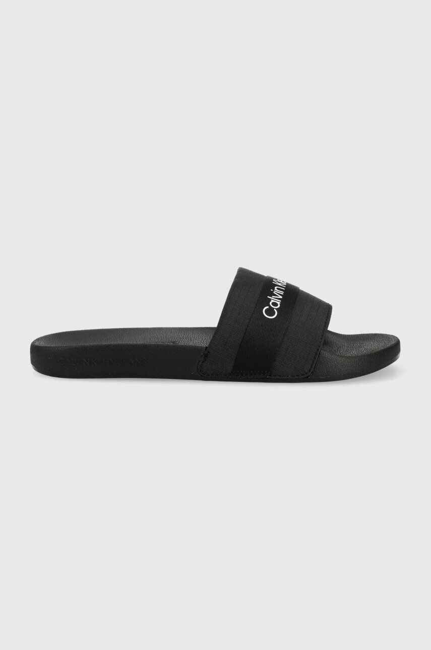 Calvin Klein Jeans papucs SLIDE WEBBING fekete férfi YM0YM00393 - Pepit.hu