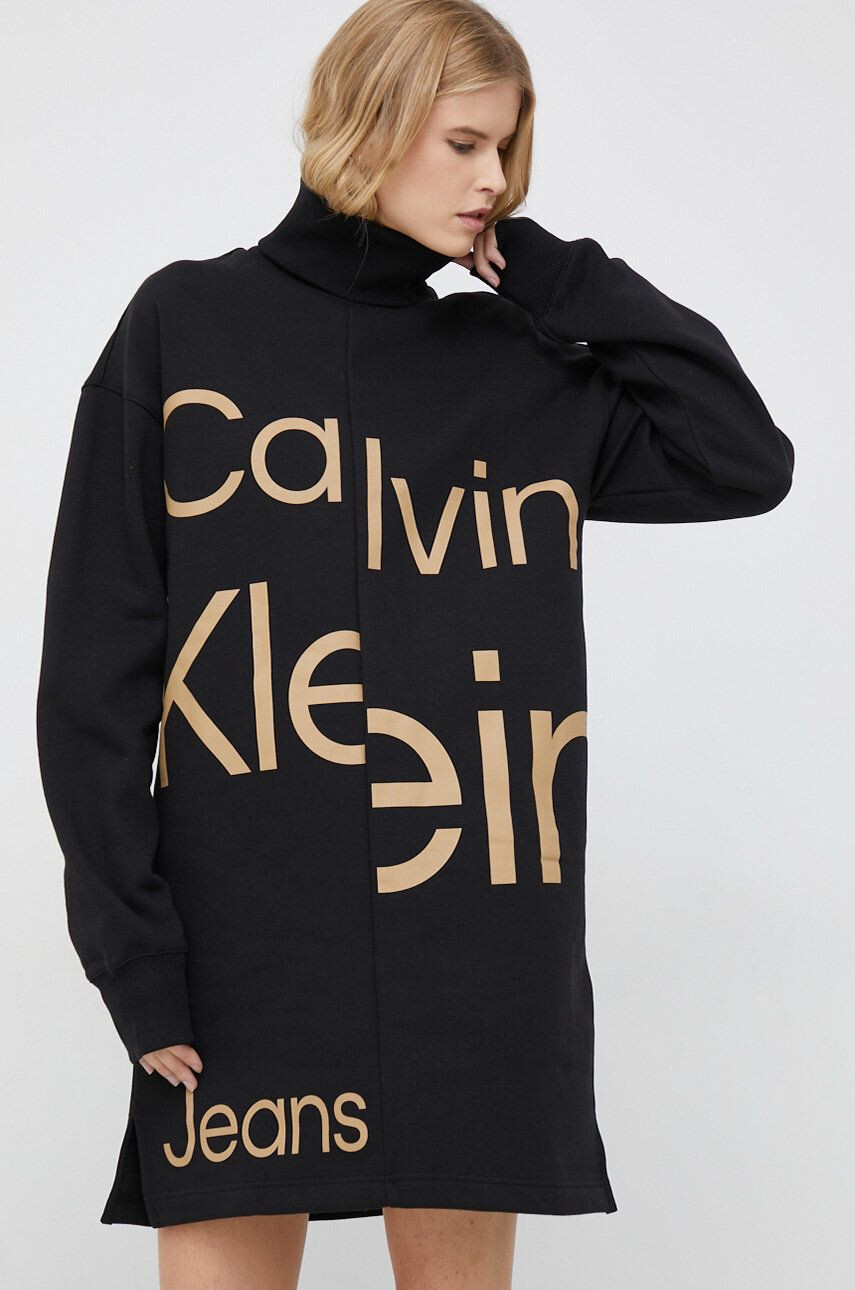 Calvin Klein Jeans ruha fekete mini egyenes - Pepit.hu