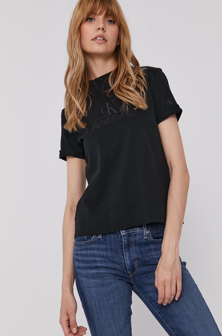 Calvin Klein Jeans t-shirt női fekete - Pepit.hu