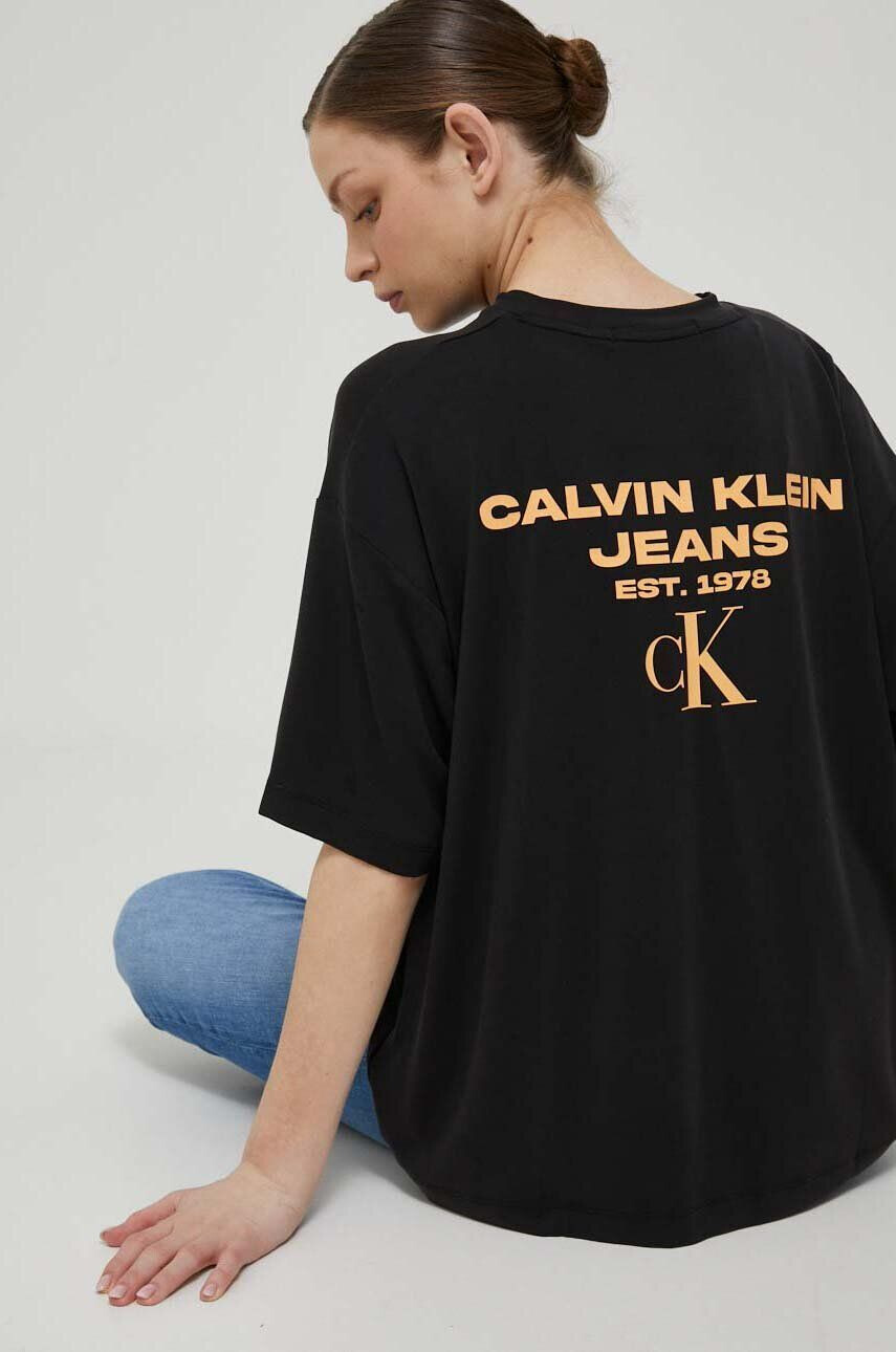 Calvin Klein Jeans t-shirt női fekete - Pepit.hu