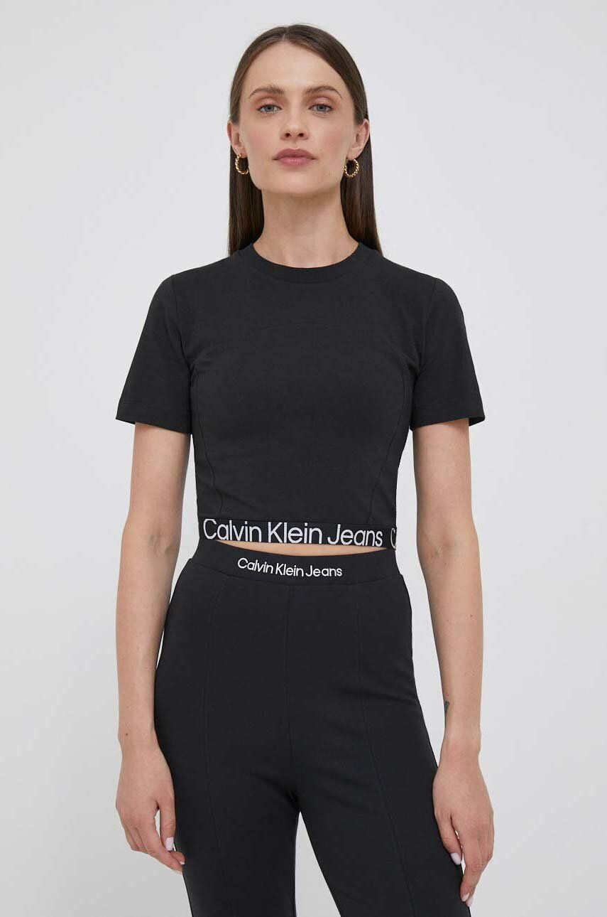 Calvin Klein Jeans t-shirt női fekete - Pepit.hu