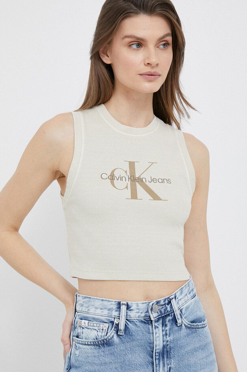 Calvin Klein Jeans top női bézs - Pepit.hu