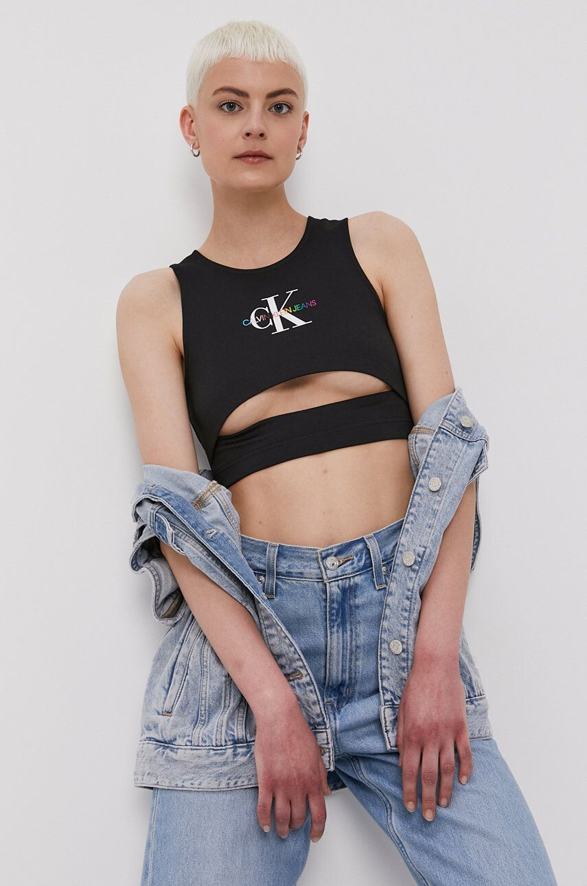 Calvin Klein Jeans top női fekete - Pepit.hu