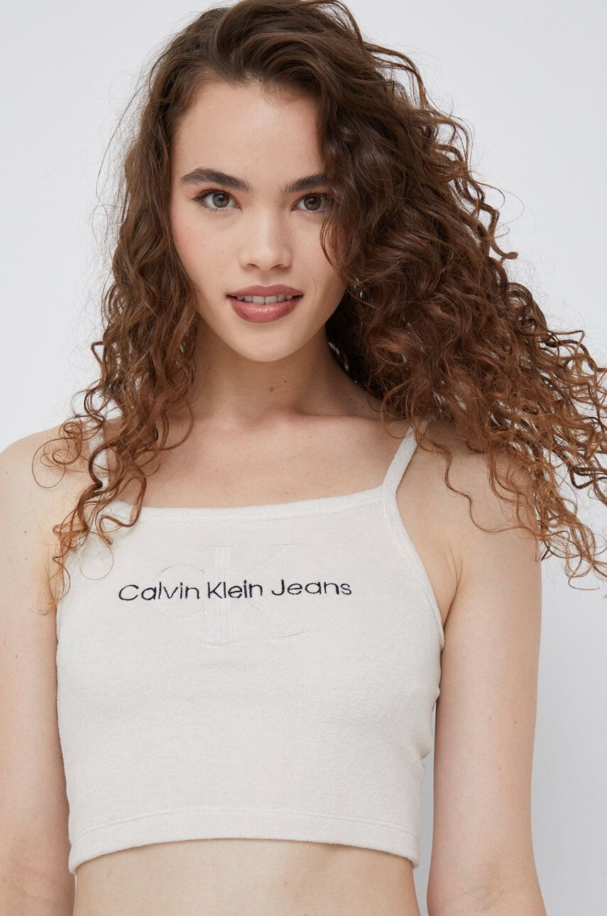 Calvin Klein Jeans top női bézs - Pepit.hu