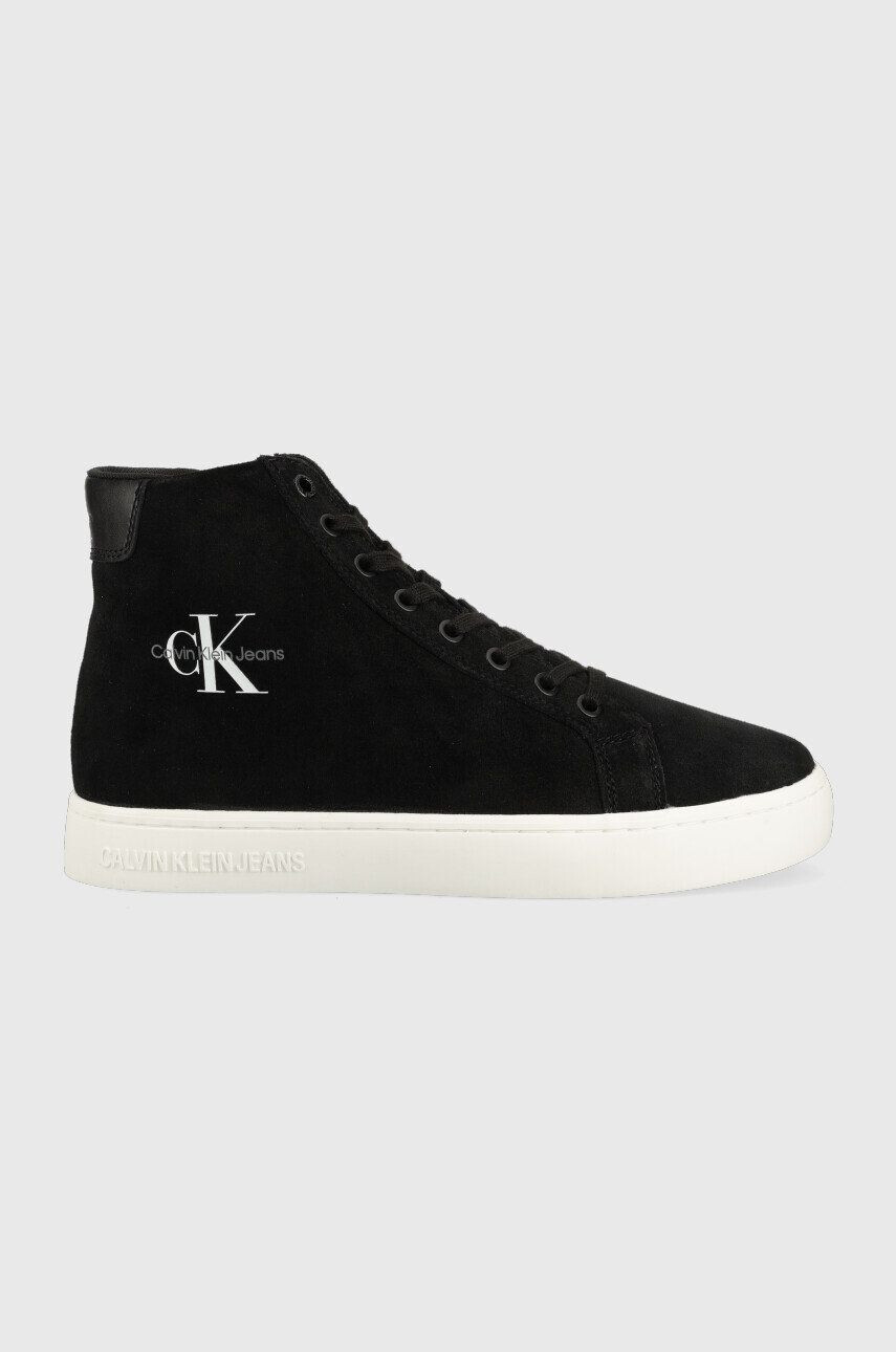 Calvin Klein Jeans velúr sportcipő Classic Cupsole Laceup Mid Su fekete - Pepit.hu