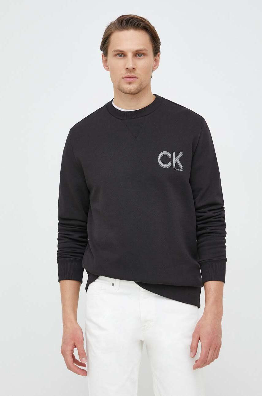 Calvin Klein pamut melegítőfelső fekete férfi nyomott mintás - Pepit.hu