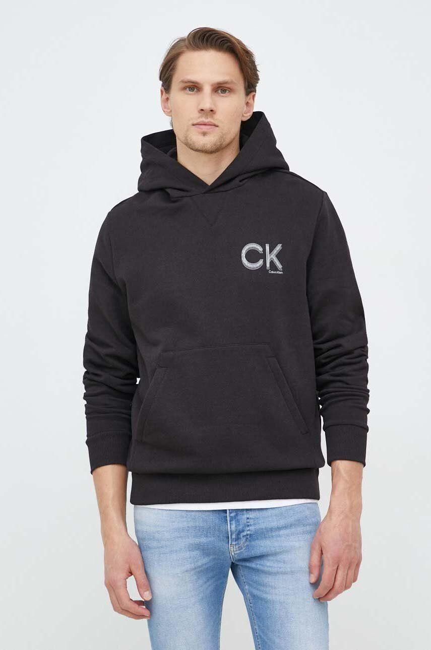 Calvin Klein pamut melegítőfelső fekete férfi sima kapucnis - Pepit.hu