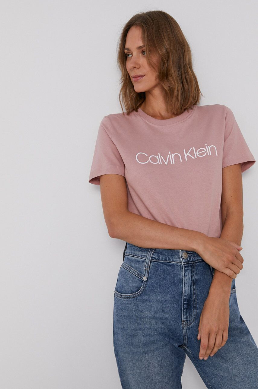 Calvin Klein pamut póló rózsaszín - Pepit.hu