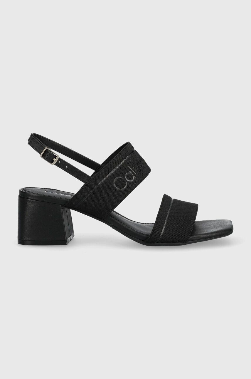 Calvin Klein szandál SQUARED BLK HL SANDAL 45 HE fekete HW0HW01635 - Pepit.hu