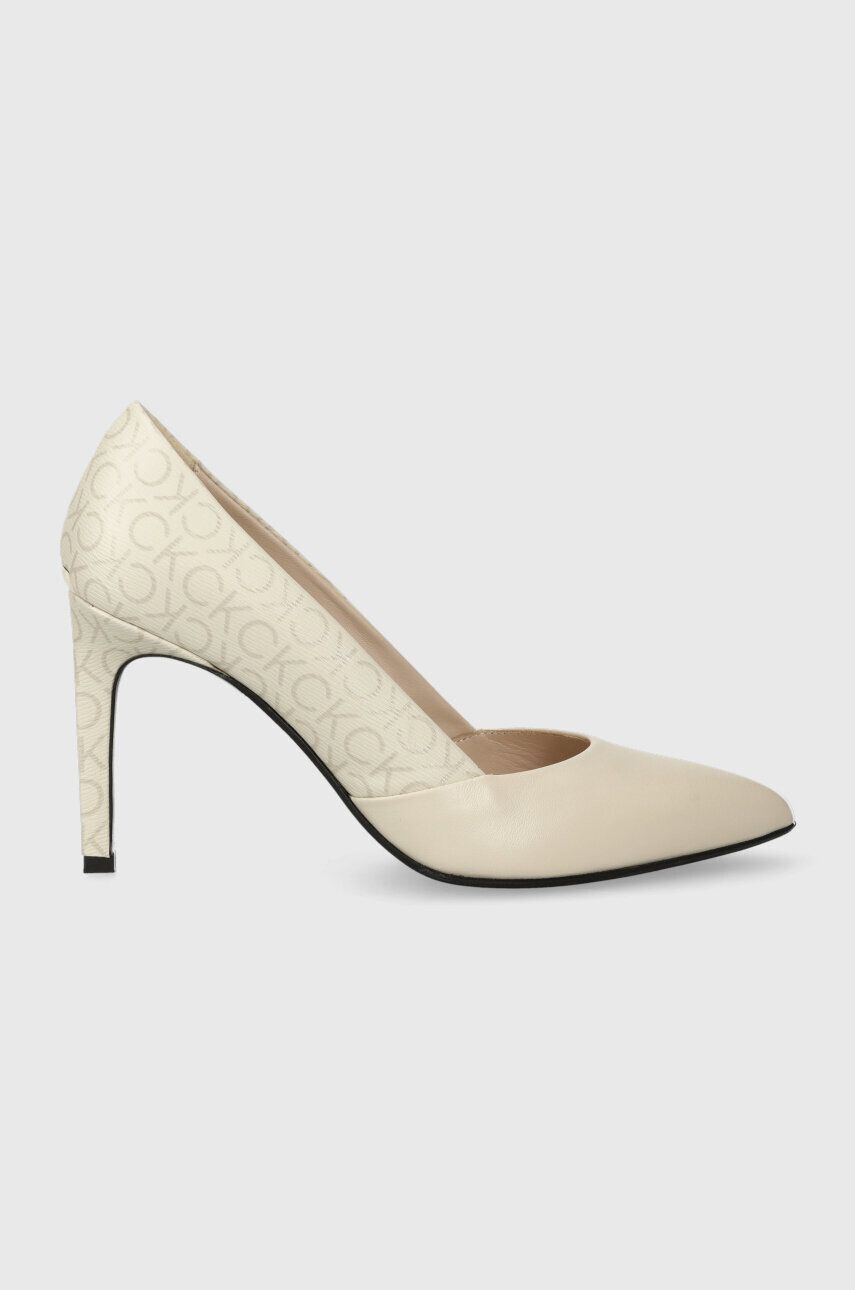 Calvin Klein tűsarkú ESS STILETTO PUMP 90 - EPI MN MX bézs HW0HW01737 - Pepit.hu