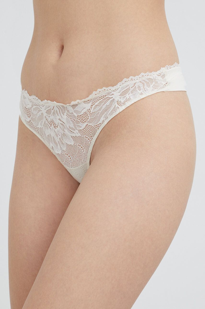 Calvin Klein Underwear tanga bézs átlátszó - Pepit.hu