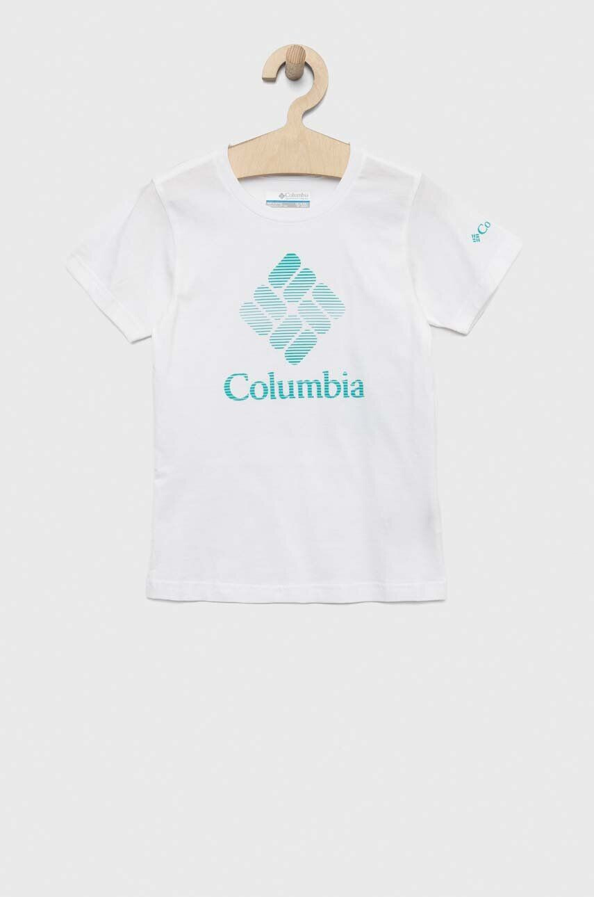 Columbia gyerek pamut póló Mission Lake Short Sleeve Graphic Shirt fehér - Pepit.hu