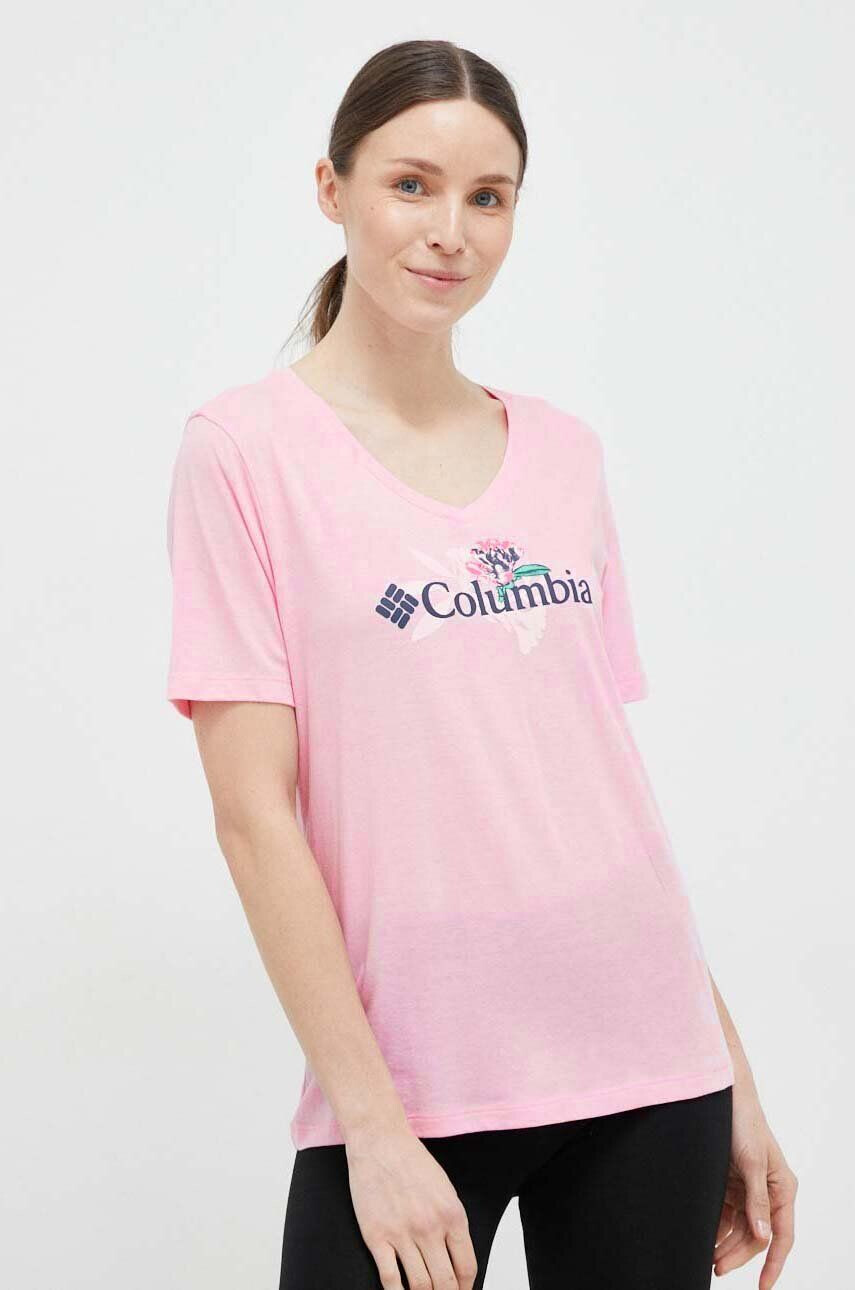 Columbia t-shirt női rózsaszín - Pepit.hu