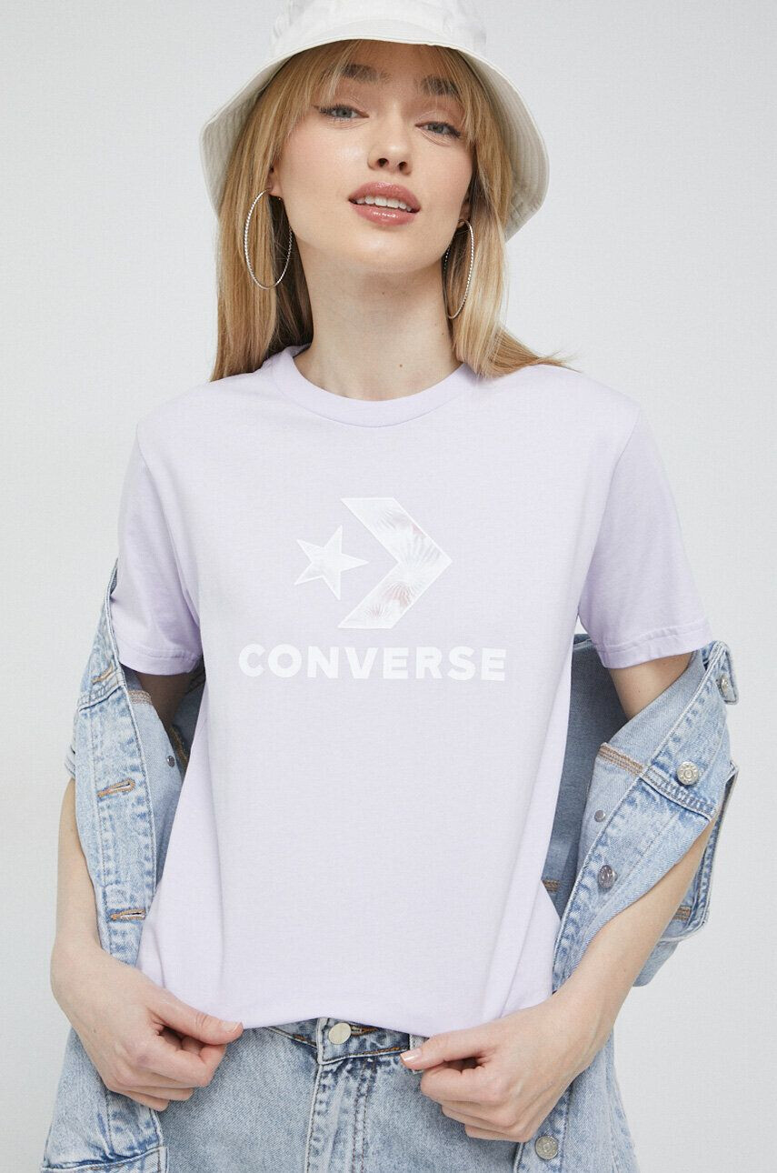 Converse pamut póló lila - Pepit.hu