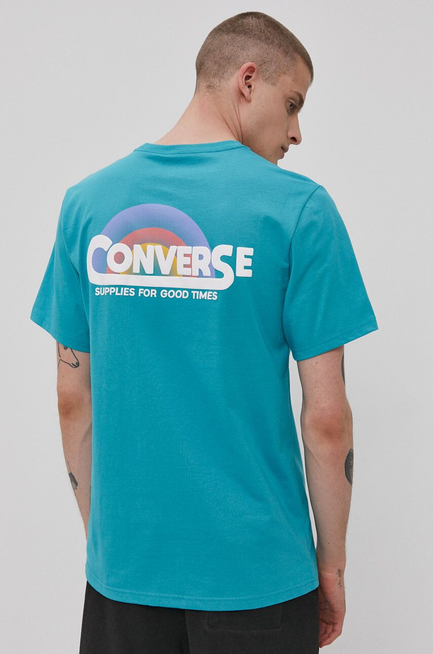 Converse t-shirt türkiz férfi nyomott mintás - Pepit.hu