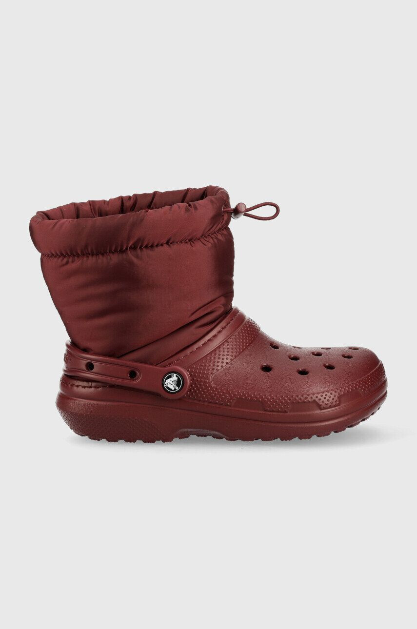 Crocs hócipő Classic Lined Neo Puff Boot bordó 206630 - Pepit.hu