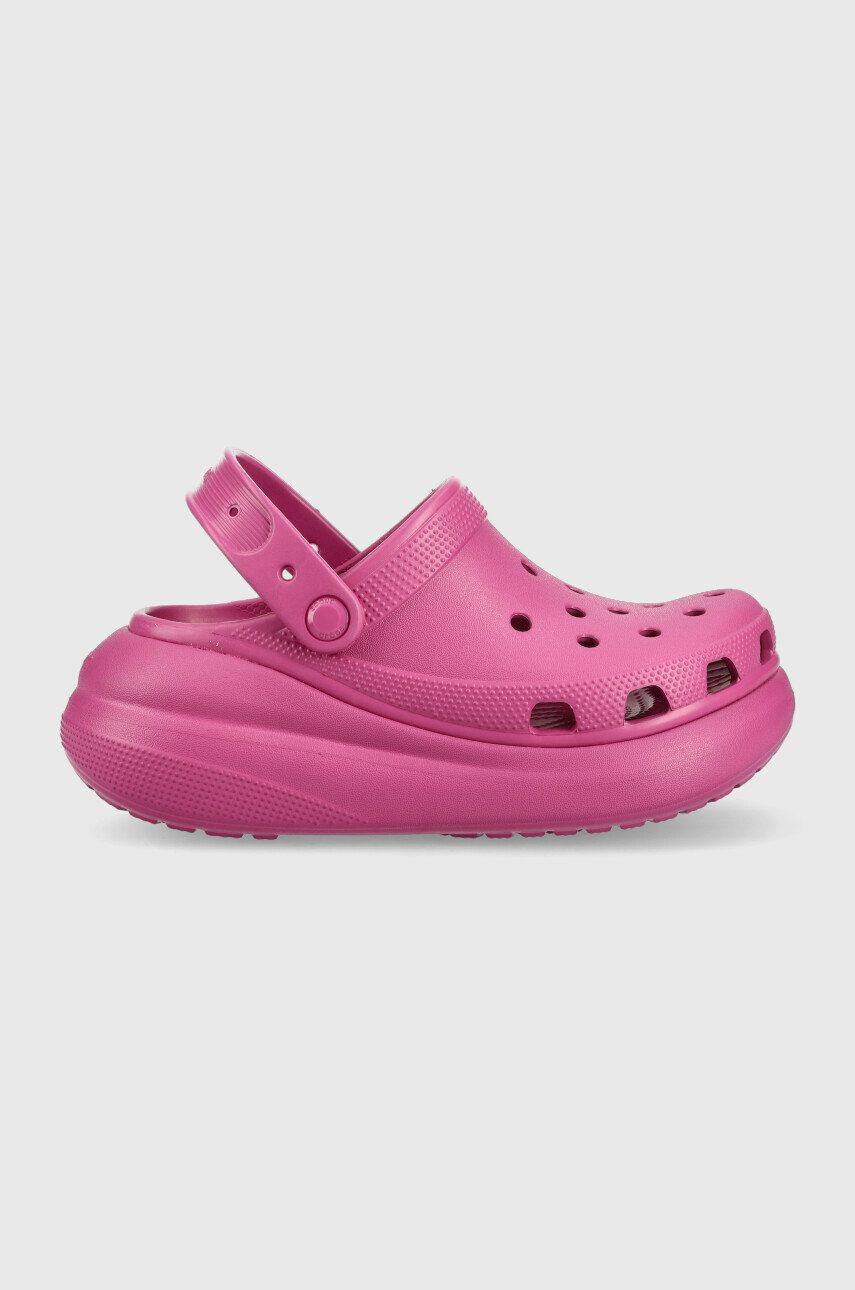 Crocs papucs Classic Crush Clog rózsaszín női platformos 207521 - Pepit.hu