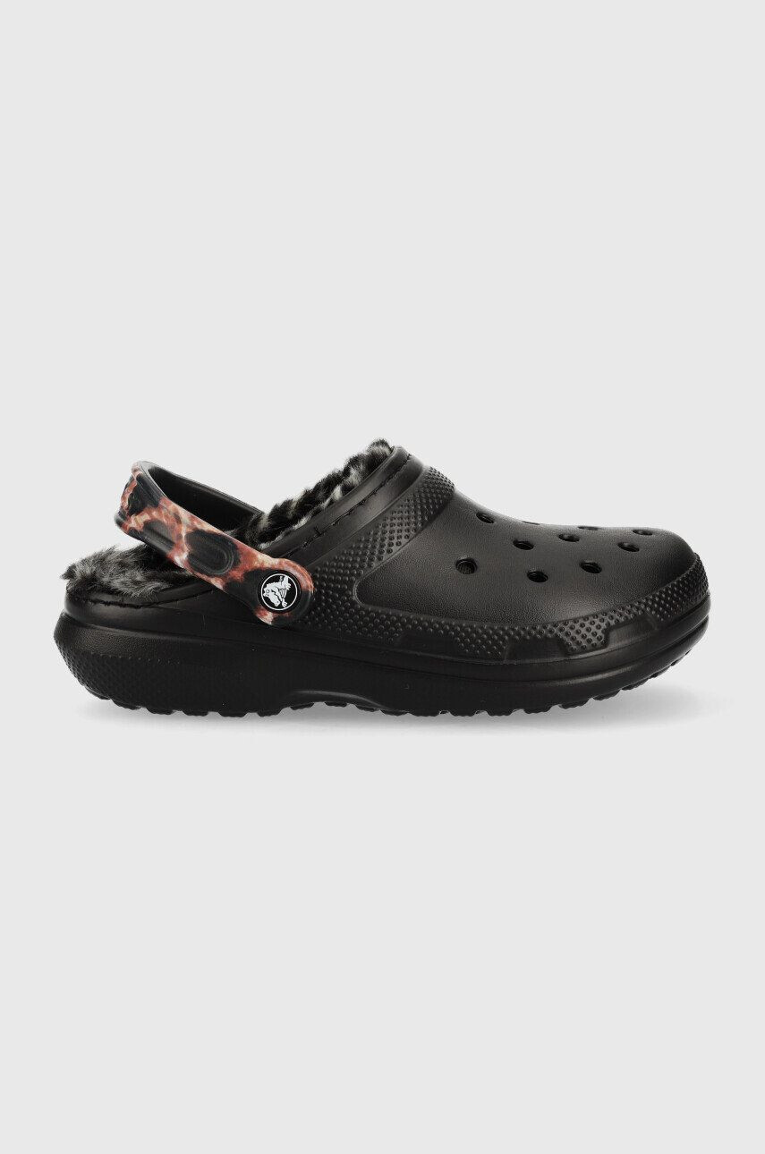 Crocs papucs Classic Lined Animal Remix Clog fekete 207842 - Pepit.hu