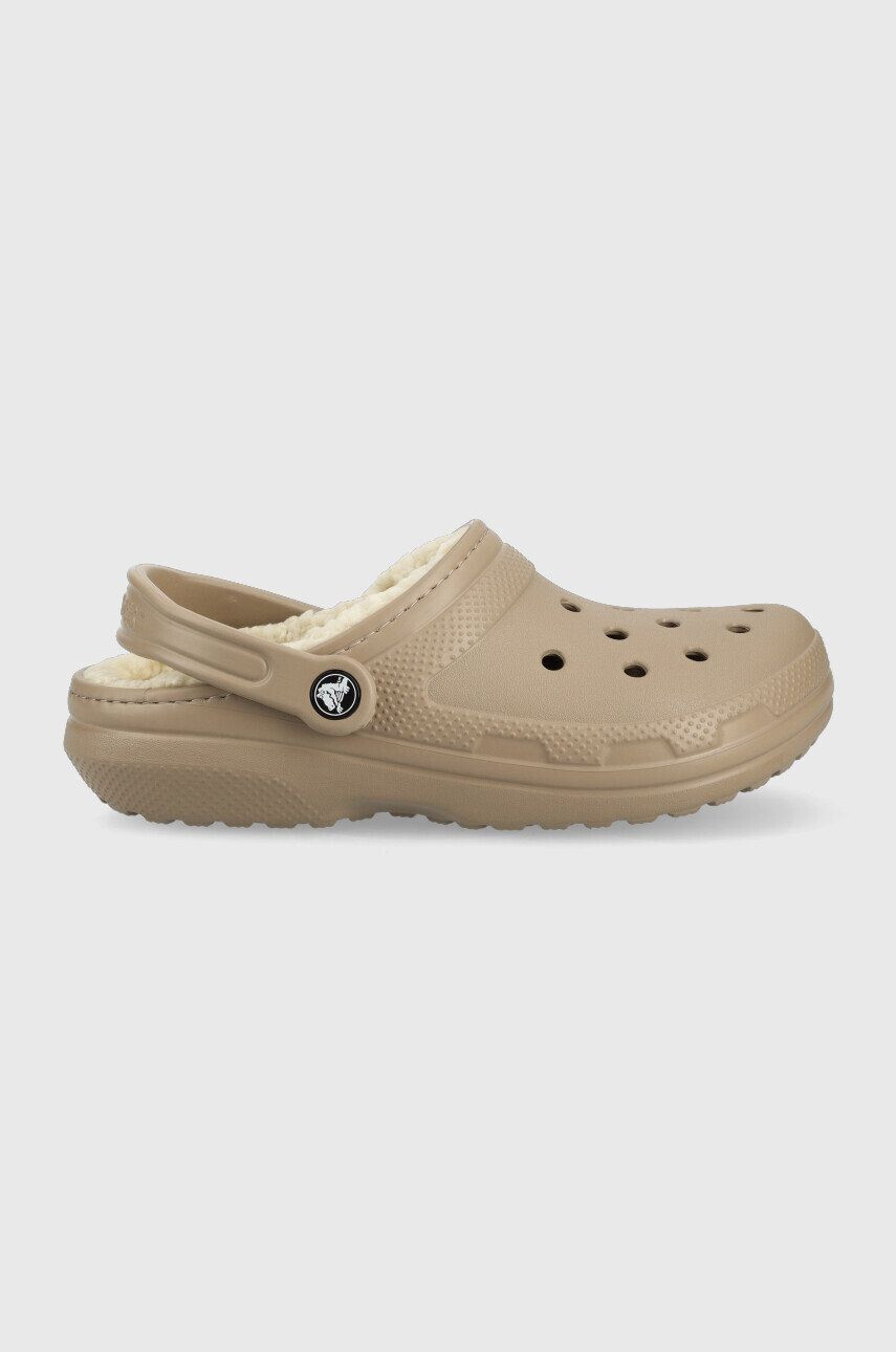 Crocs papucs Classic Lined Clog barna 203591 - Pepit.hu