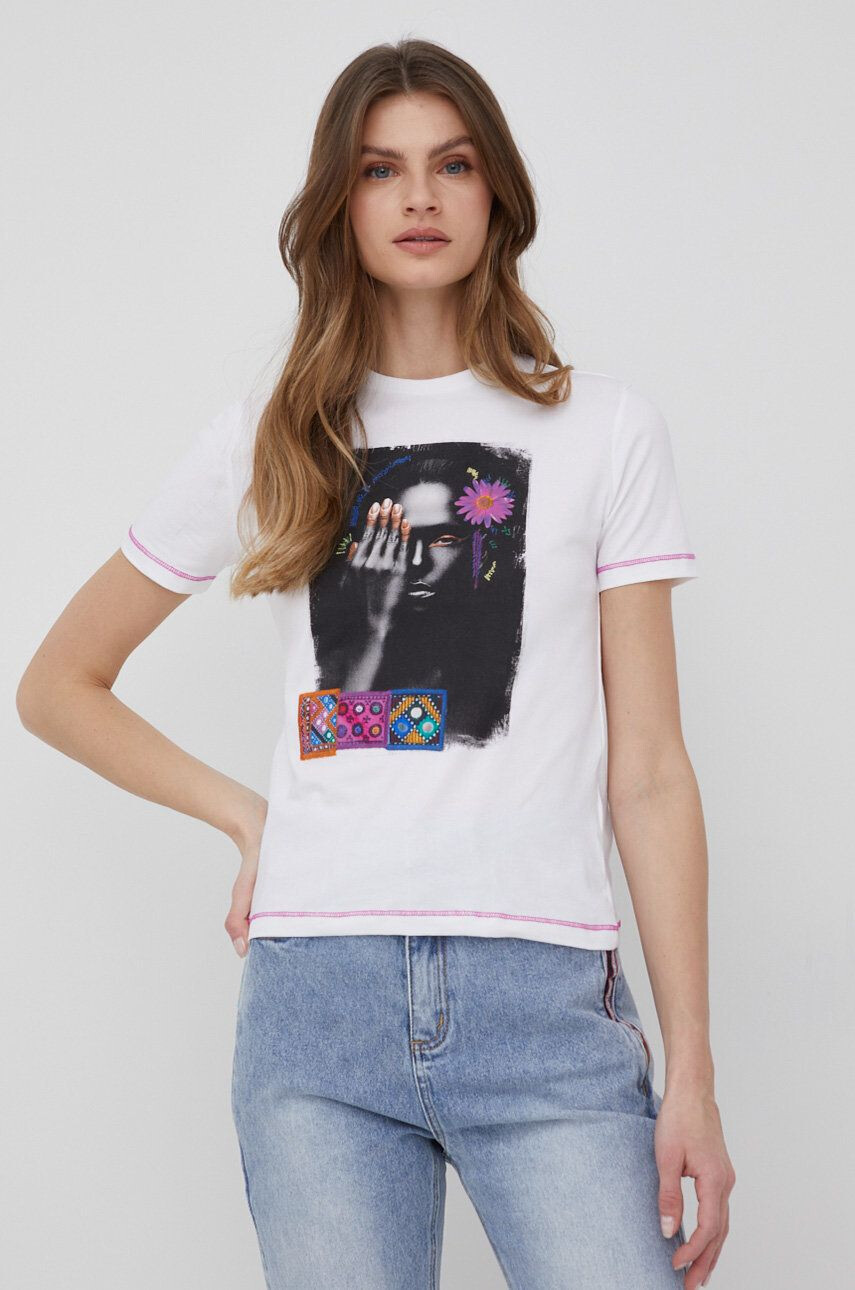 Desigual t-shirt női fehér - Pepit.hu