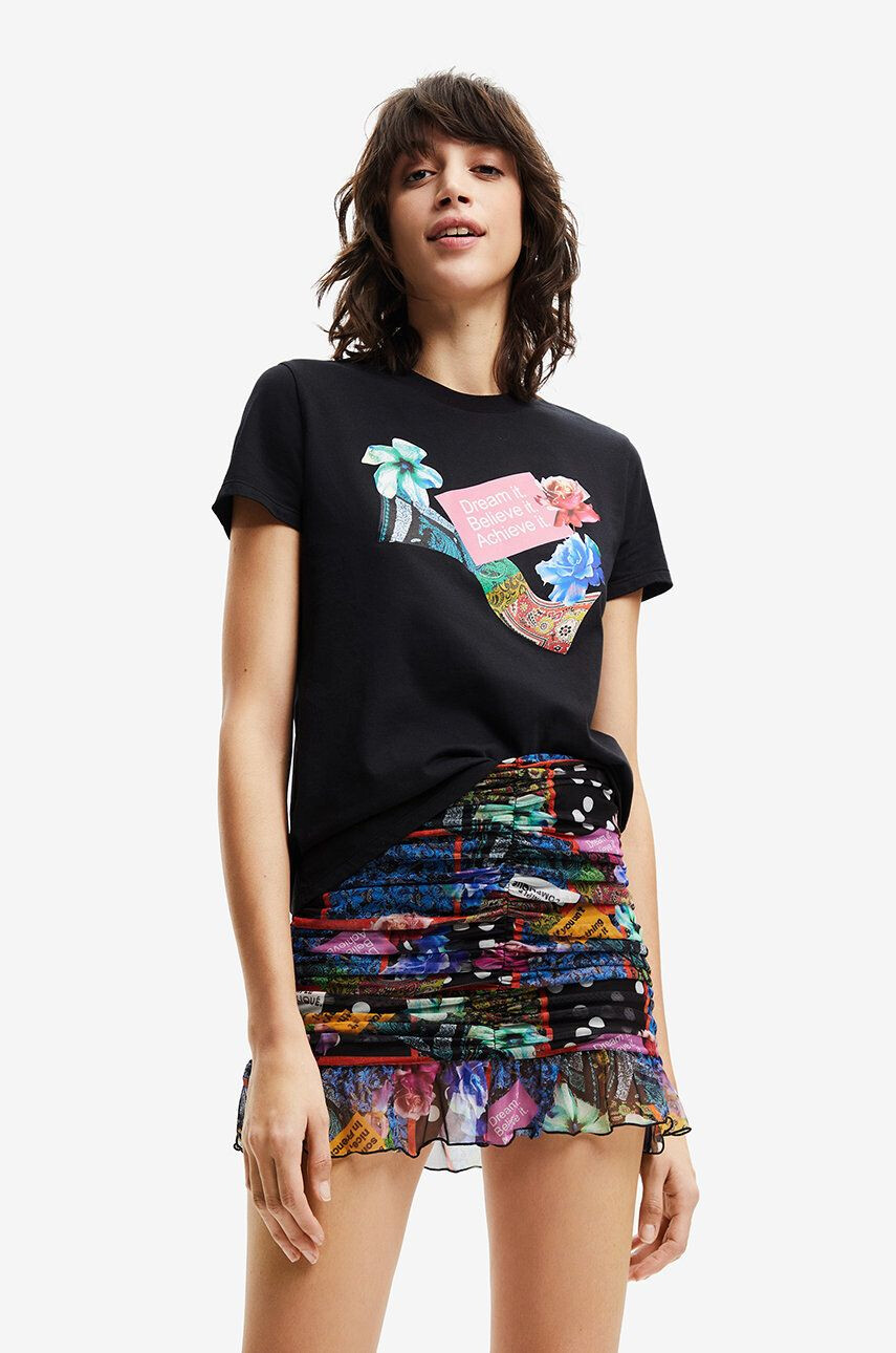 Desigual t-shirt fekete - Pepit.hu