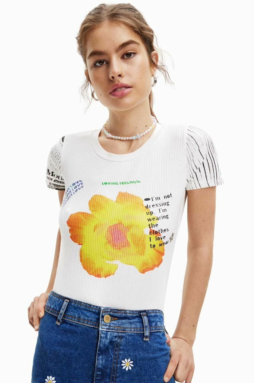 Desigual t-shirt női fehér - Pepit.hu