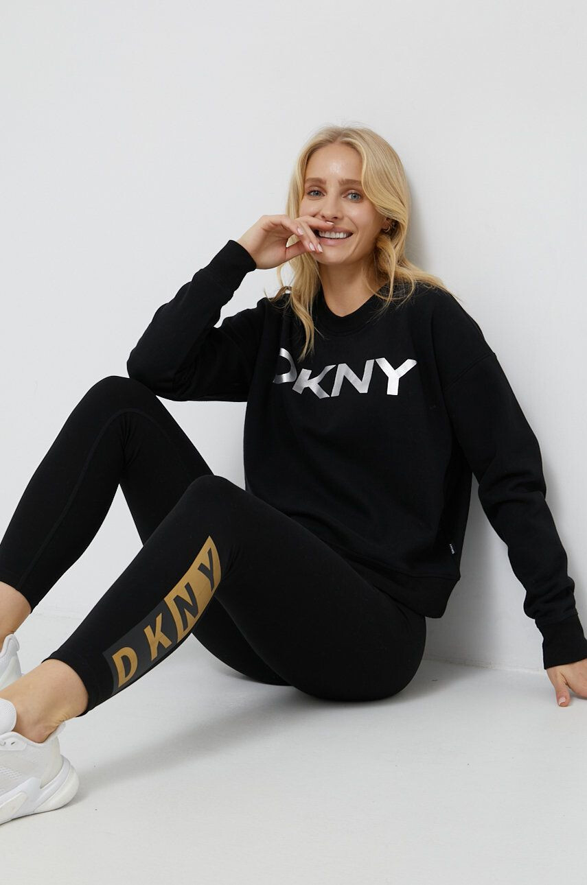 DKNY felső barna női nyomott mintás kapucnis - Pepit.hu