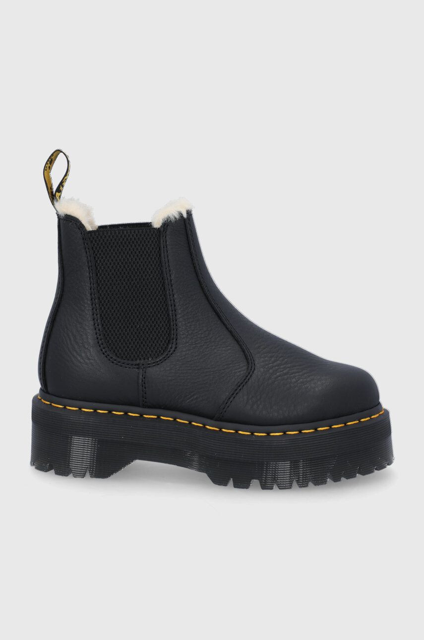 Dr. Martens bőr bokacsizma Quad FL 2976 fekete női téliesített platformos - Pepit.hu