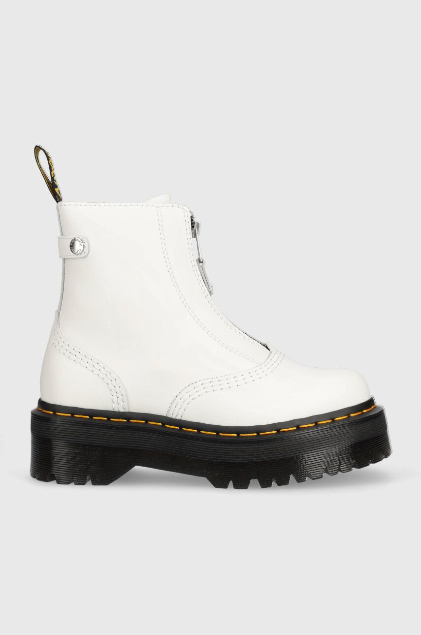 Dr. Martens bőr csizma Jetta fehér női platformos - Pepit.hu