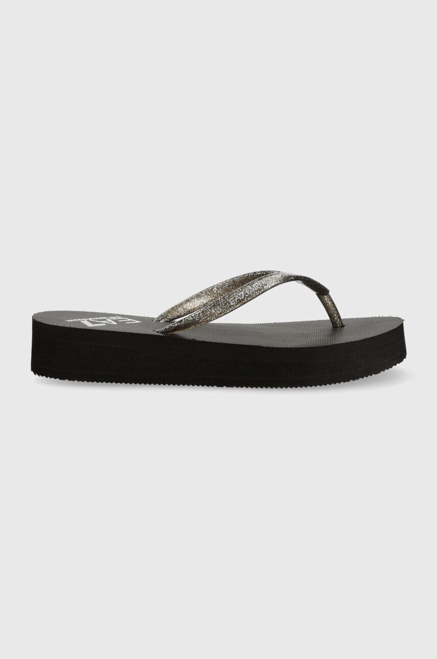 EA7 Emporio Armani flip-flop XFQ013 XK322 S466 fekete női platformos - Pepit.hu