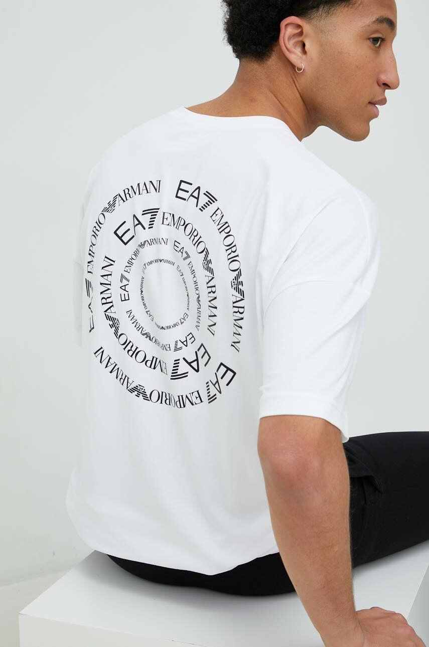 EA7 Emporio Armani t-shirt fehér férfi nyomott mintás - Pepit.hu