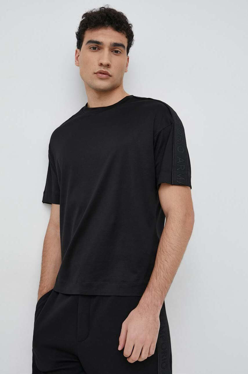 Emporio Armani t-shirt sötétkék férfi nyomott mintás - Pepit.hu