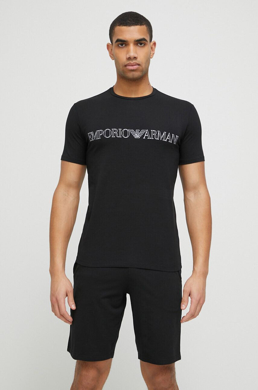 Emporio Armani Underwear pizsama fekete férfi mintás - Pepit.hu