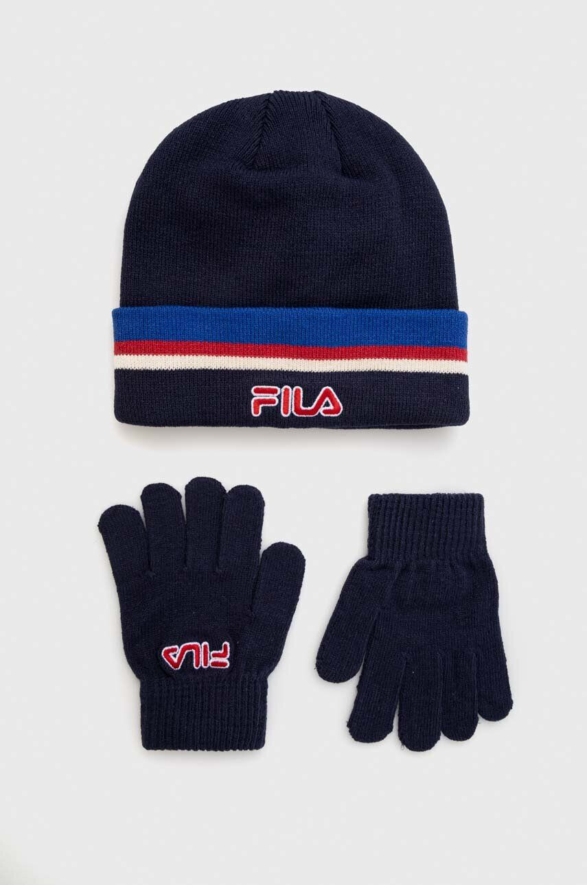 Fila gyerek sapka és kesztyű BEREA Set beanies & Gloves sötétkék - Pepit.hu