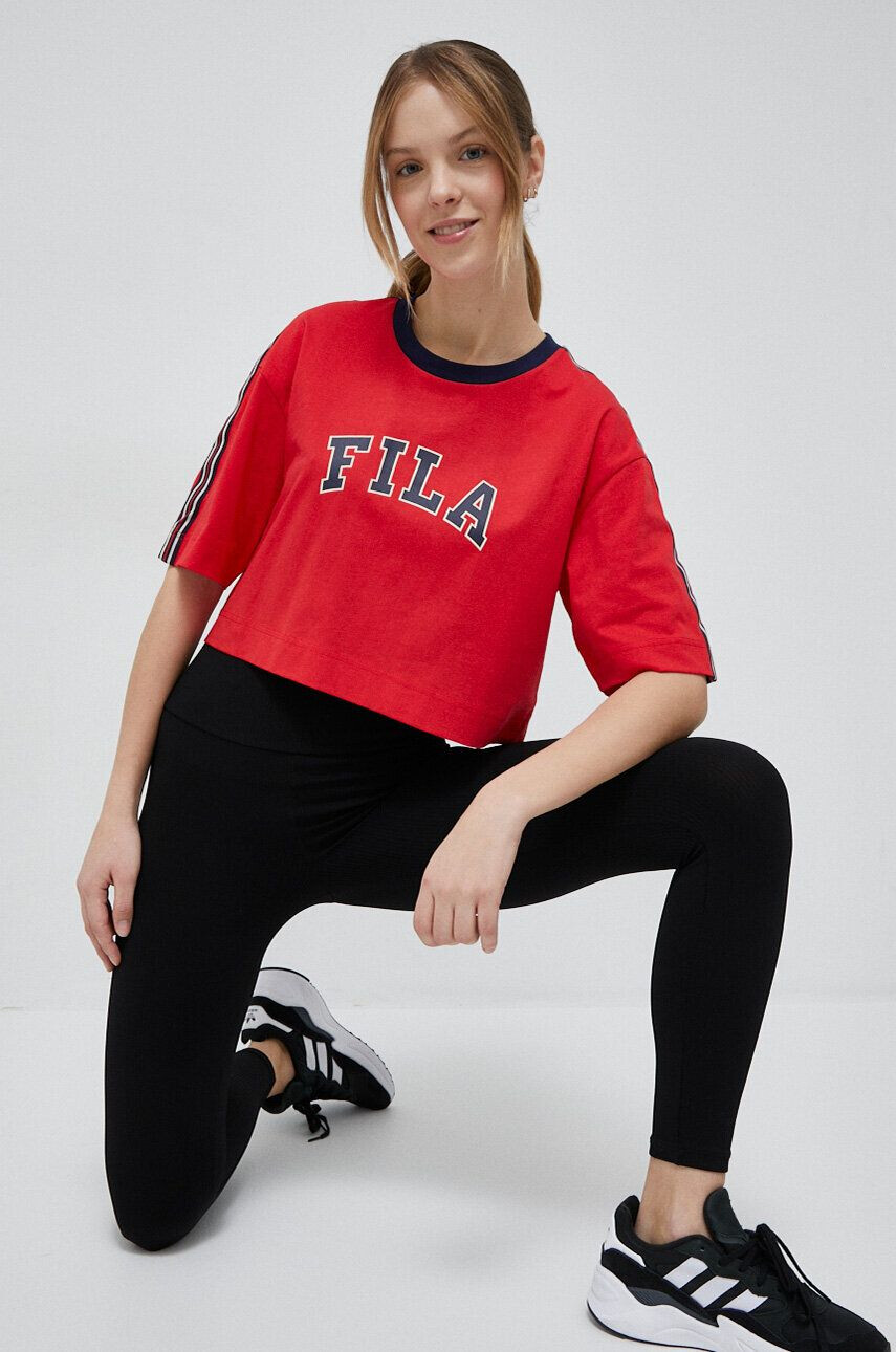 Fila pamut póló x Hailey Bieber piros - Pepit.hu