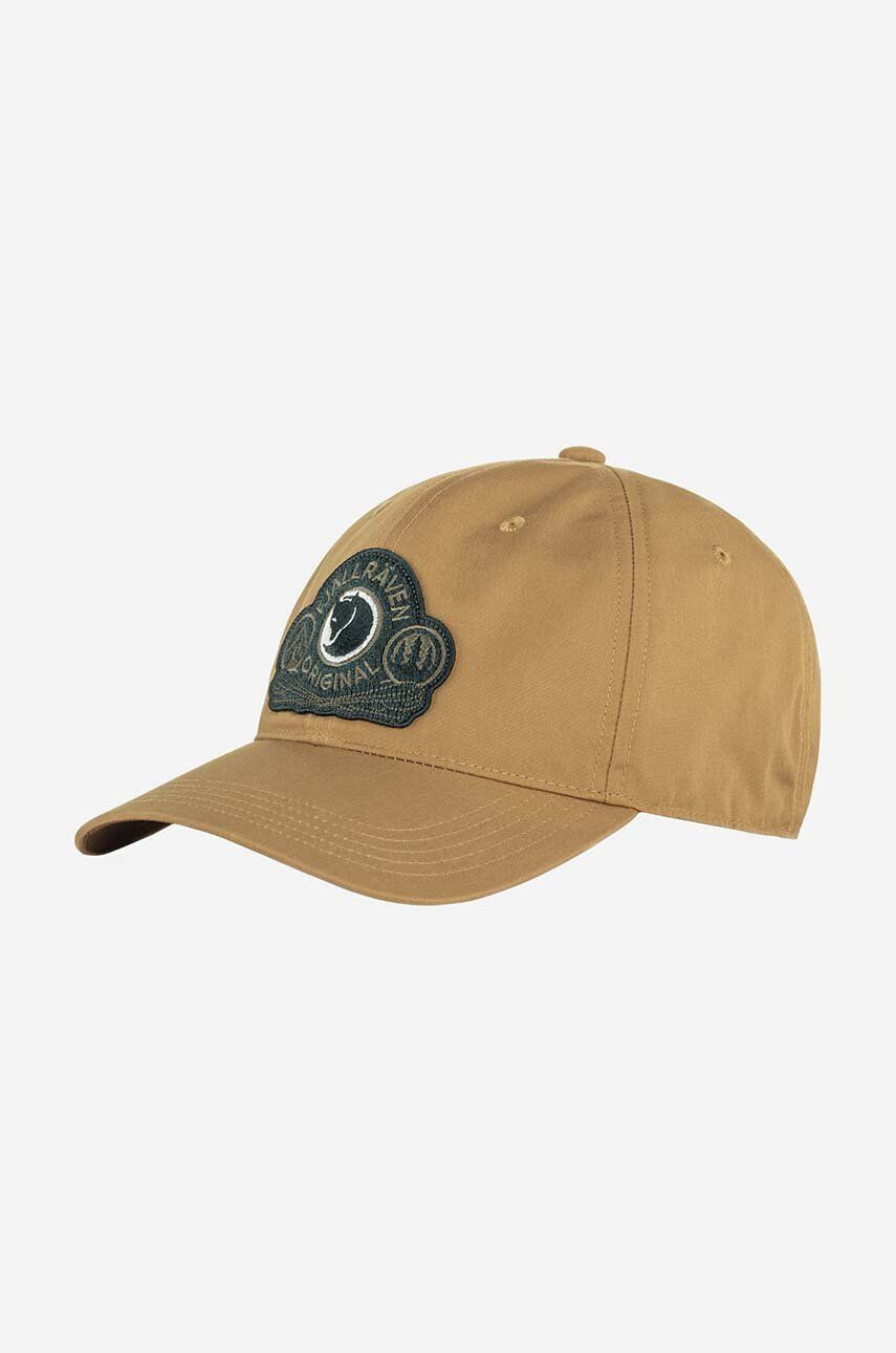 Fjallraven baseball sapka Classic Badge Cap bézs nyomott mintás - Pepit.hu