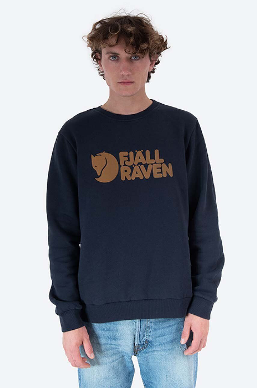 Fjallraven pamut melegítőfelső Logo Sweater M F84142 2-999 sötétkék férfi nyomott mintás - Pepit.hu