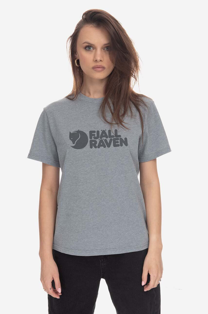 Fjallraven t-shirt szürke nyomott mintás - Pepit.hu