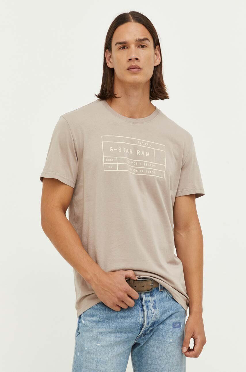 G-Star Raw pamut póló 2 db barna nyomott mintás - Pepit.hu