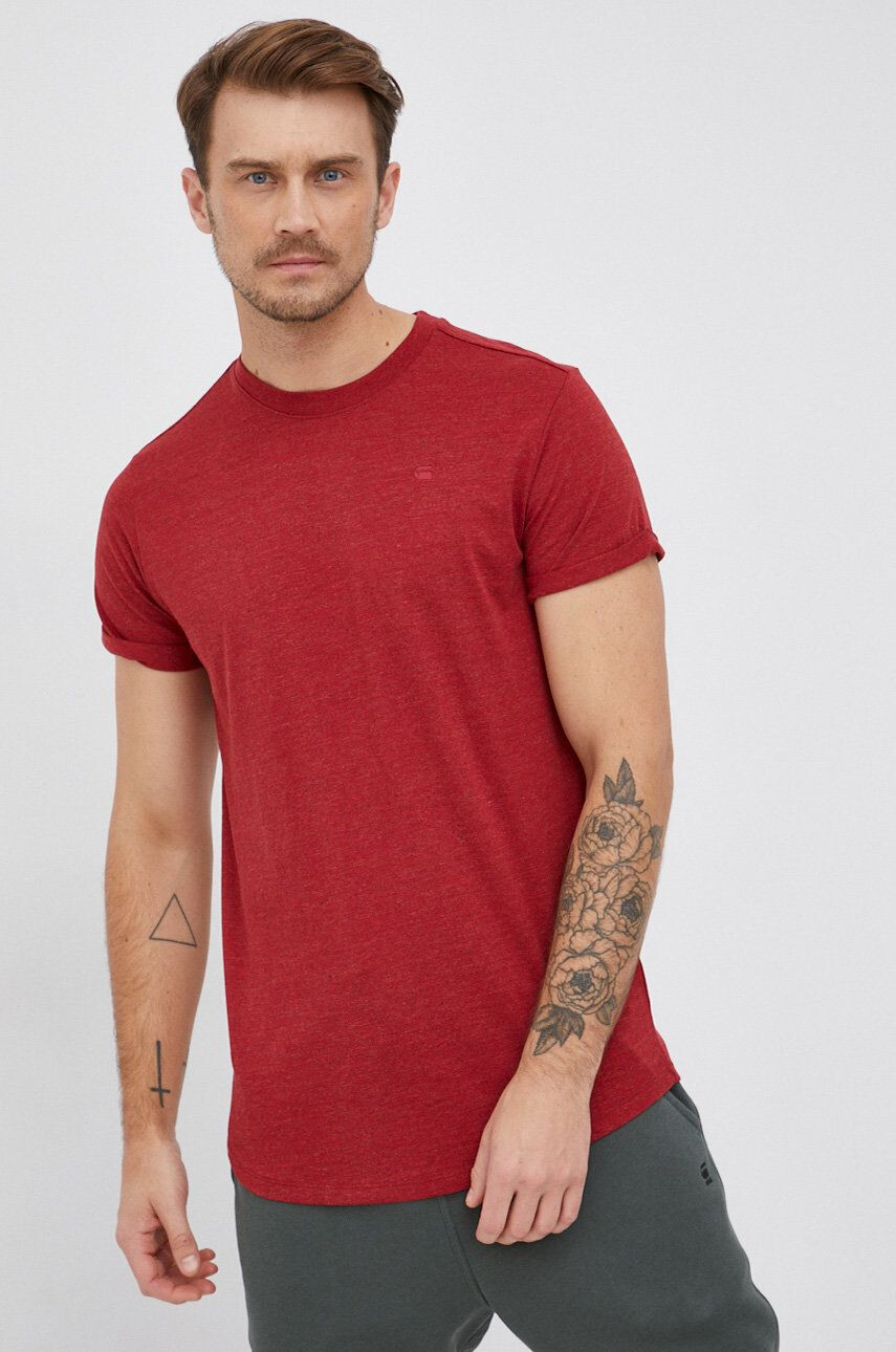 G-Star Raw t-shirt piros férfi sima - Pepit.hu