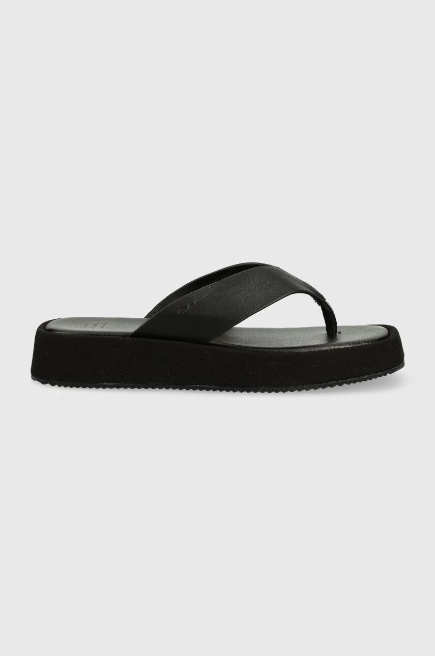 Gant bőr flip-flop Florri fekete női platformos - Pepit.hu