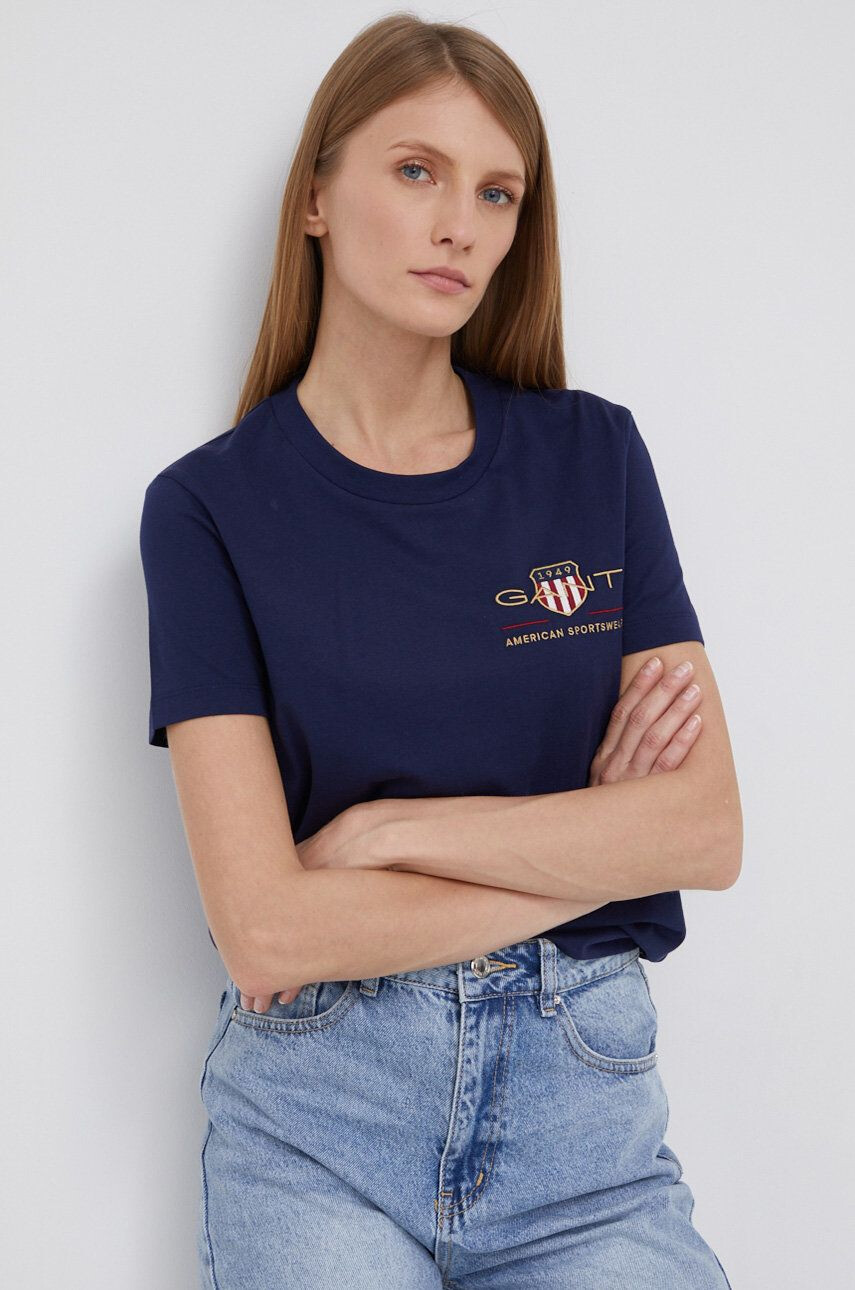 Gant t-shirt női sötétkék - Pepit.hu