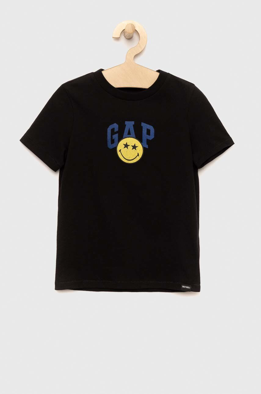 Gap gyerek pamut póló x Smiley fekete nyomott mintás - Pepit.hu