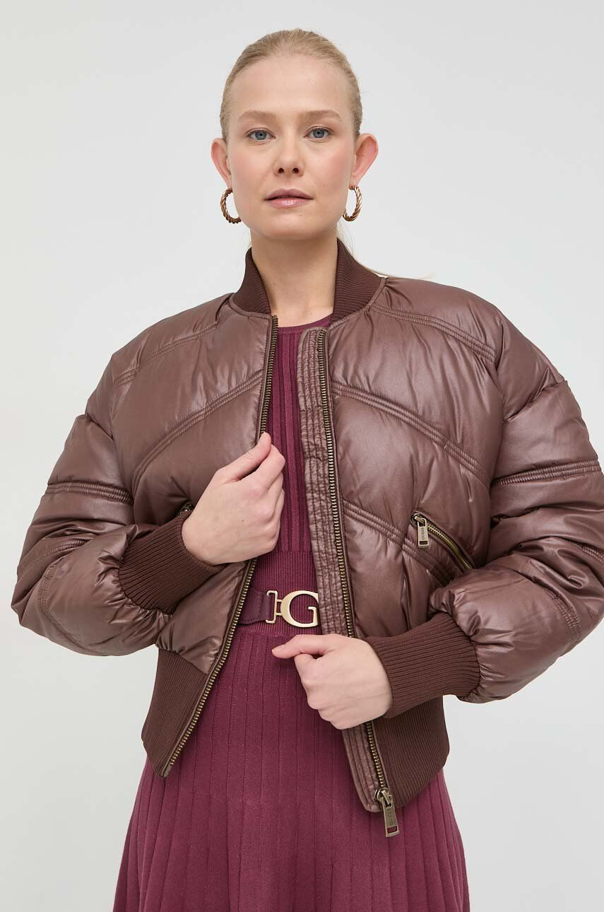 Guess bomber dzseki női barna téli oversize - Pepit.hu