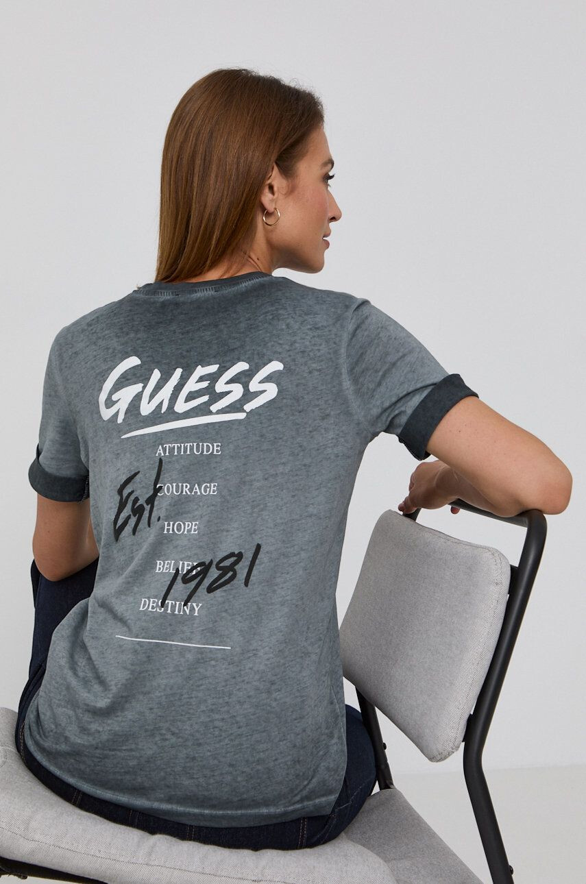 Guess t-shirt kék férfi nyomott mintás - Pepit.hu