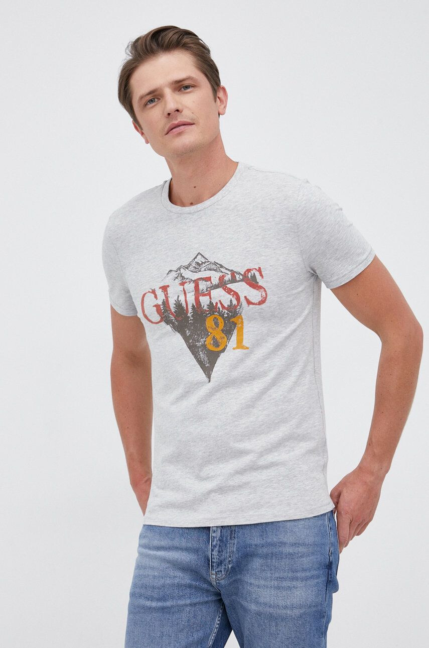 Guess t-shirt szürke férfi nyomott mintás - Pepit.hu