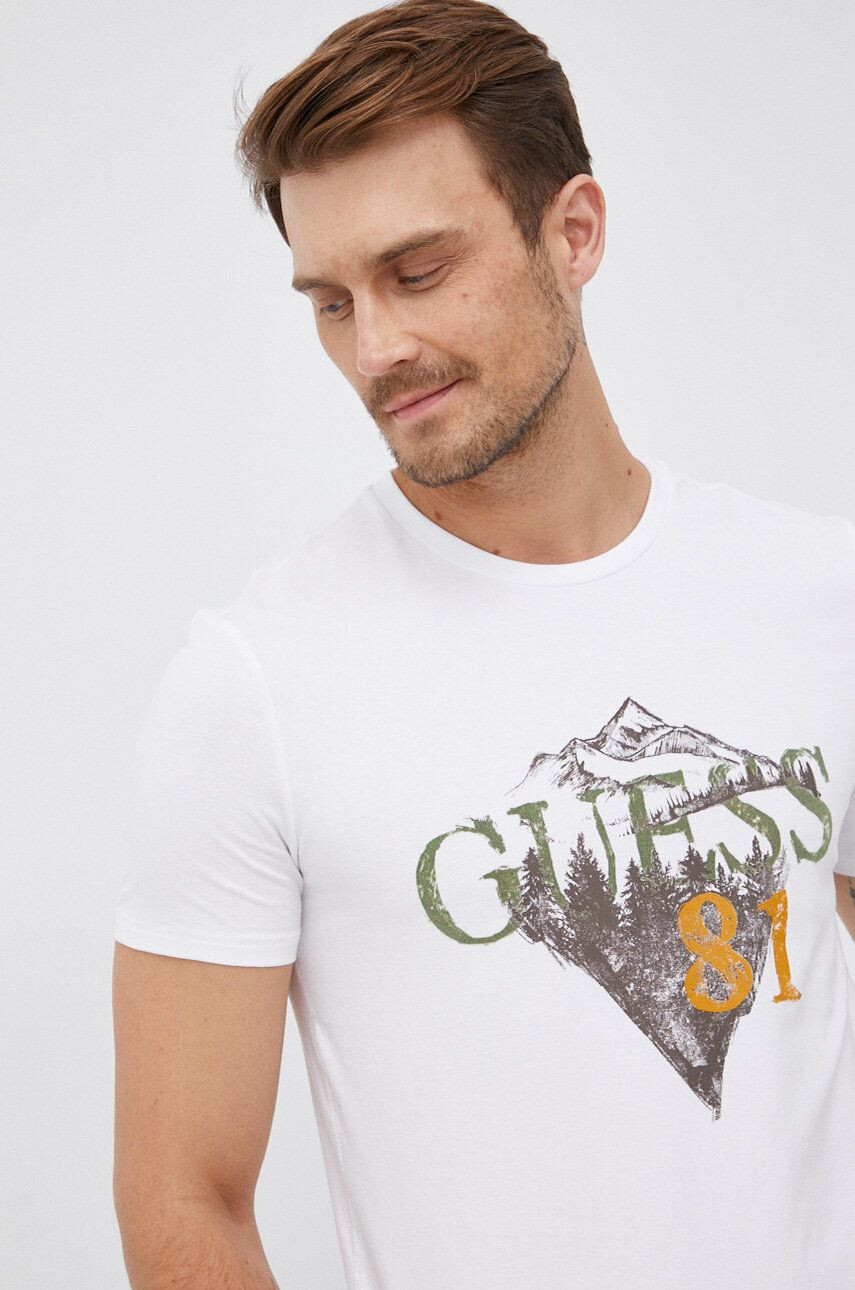 Guess t-shirt fehér férfi nyomott mintás - Pepit.hu